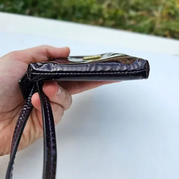 COACH Purple Zip Around Mini Wristlet Clutch Wallet, Pre-owned - Picture 4 of 6